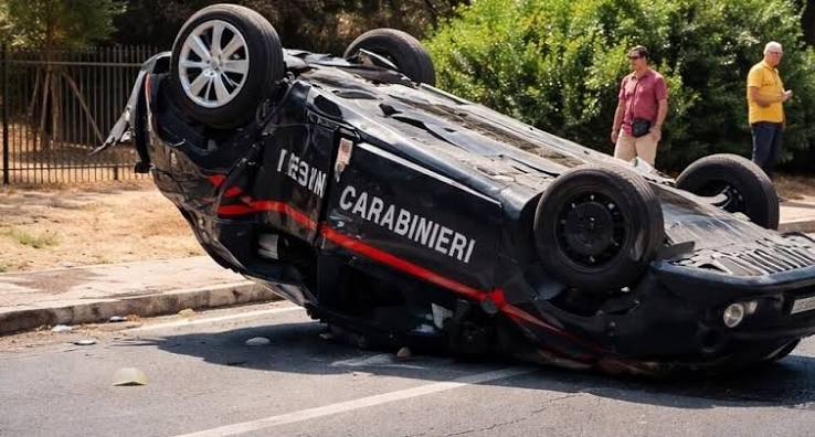 Fregene: auto dei carabinieri ribaltata, feriti due militari